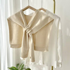 Luxe Solid Knitted Knotted Shawl Wrap