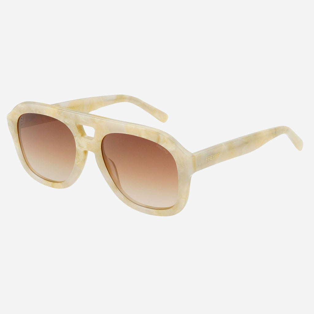 Voyager Oversized Acetate Aviator Sunglasses - Gray Pearl