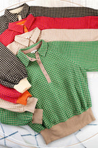 Two-Toned Textured Snap Pullover