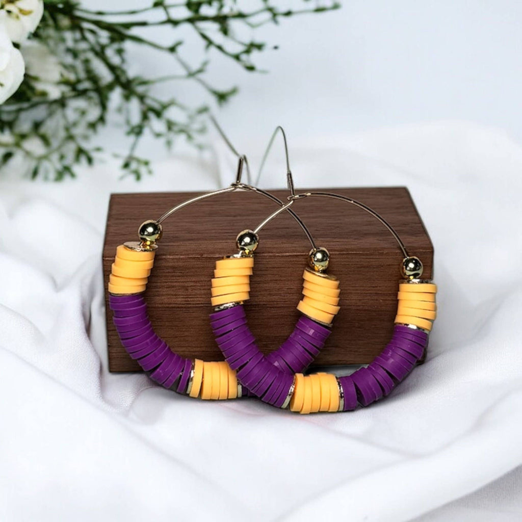 Purple and Gold Game Day Earrings