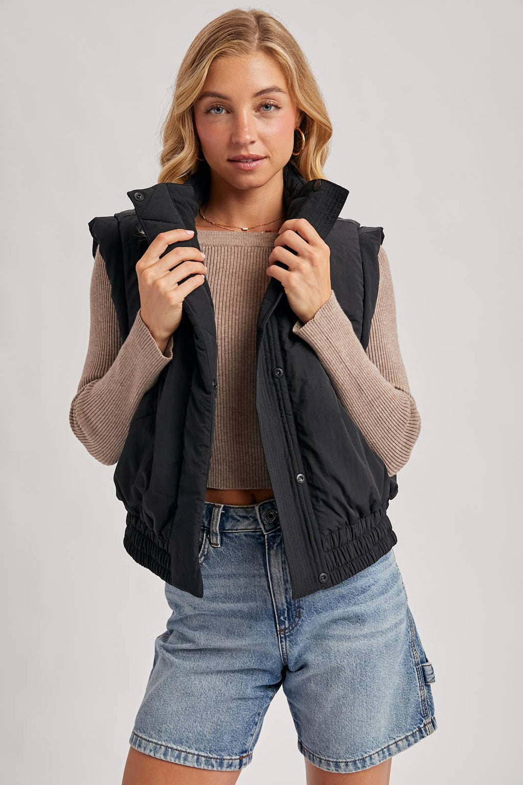 Bomber Style Puffer Vest