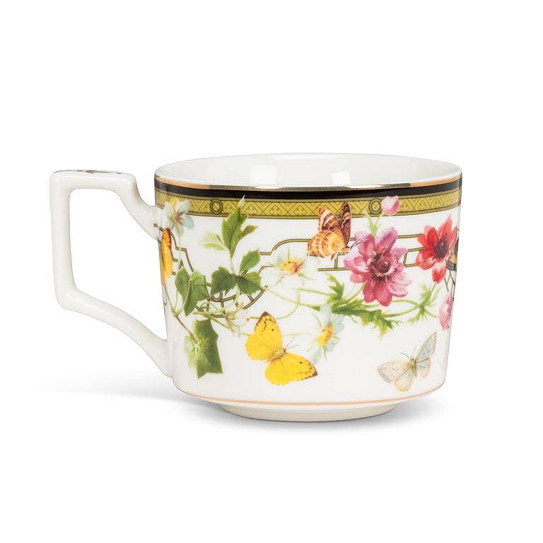 Butterfly Garden Cup & Saucer - 8oz Bone China