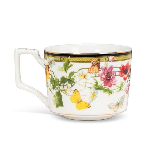Butterfly Garden Cup & Saucer - 8oz Bone China