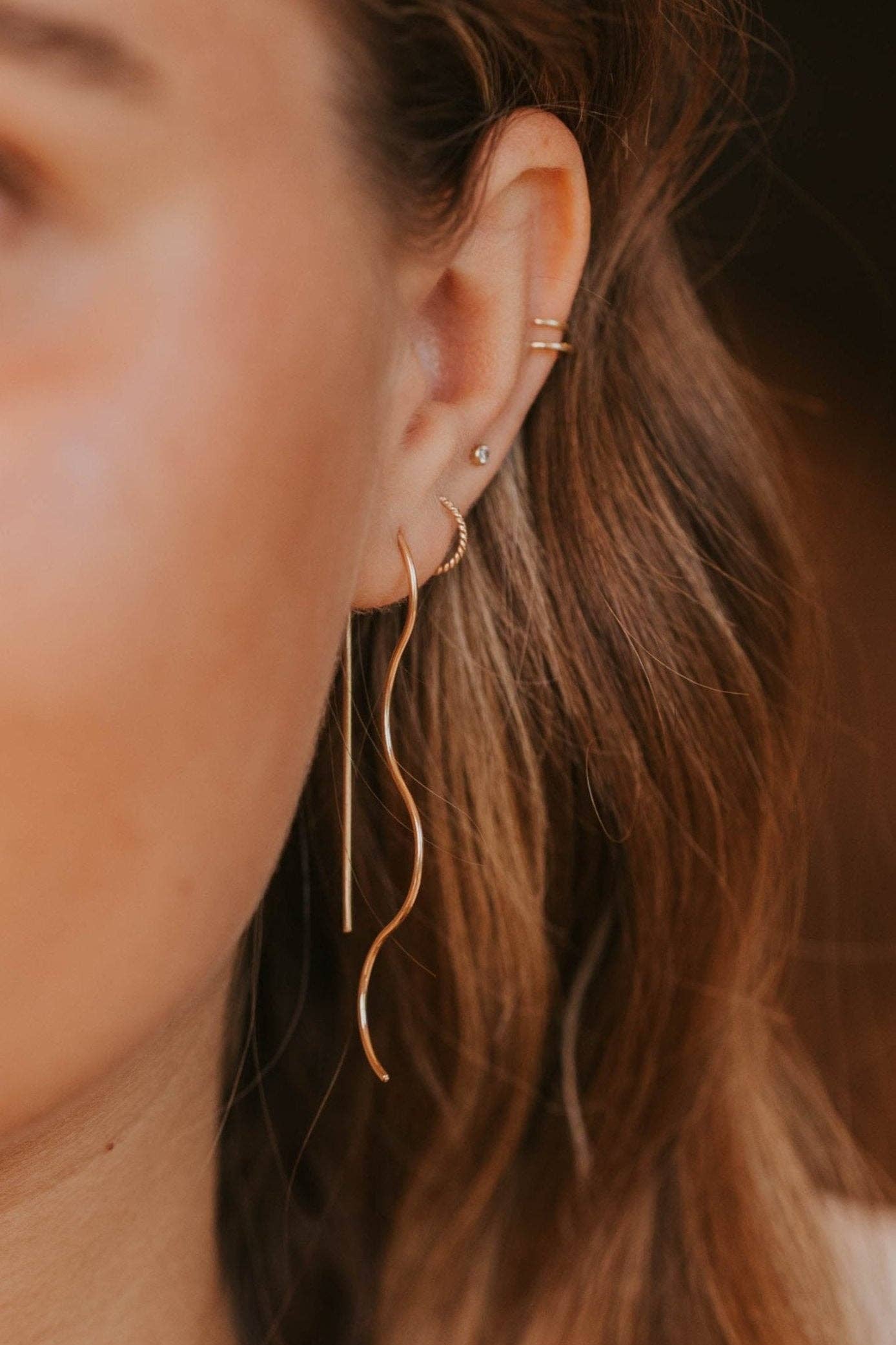 Wave Threaders | 14kt Gold Fill + Sterling Silver