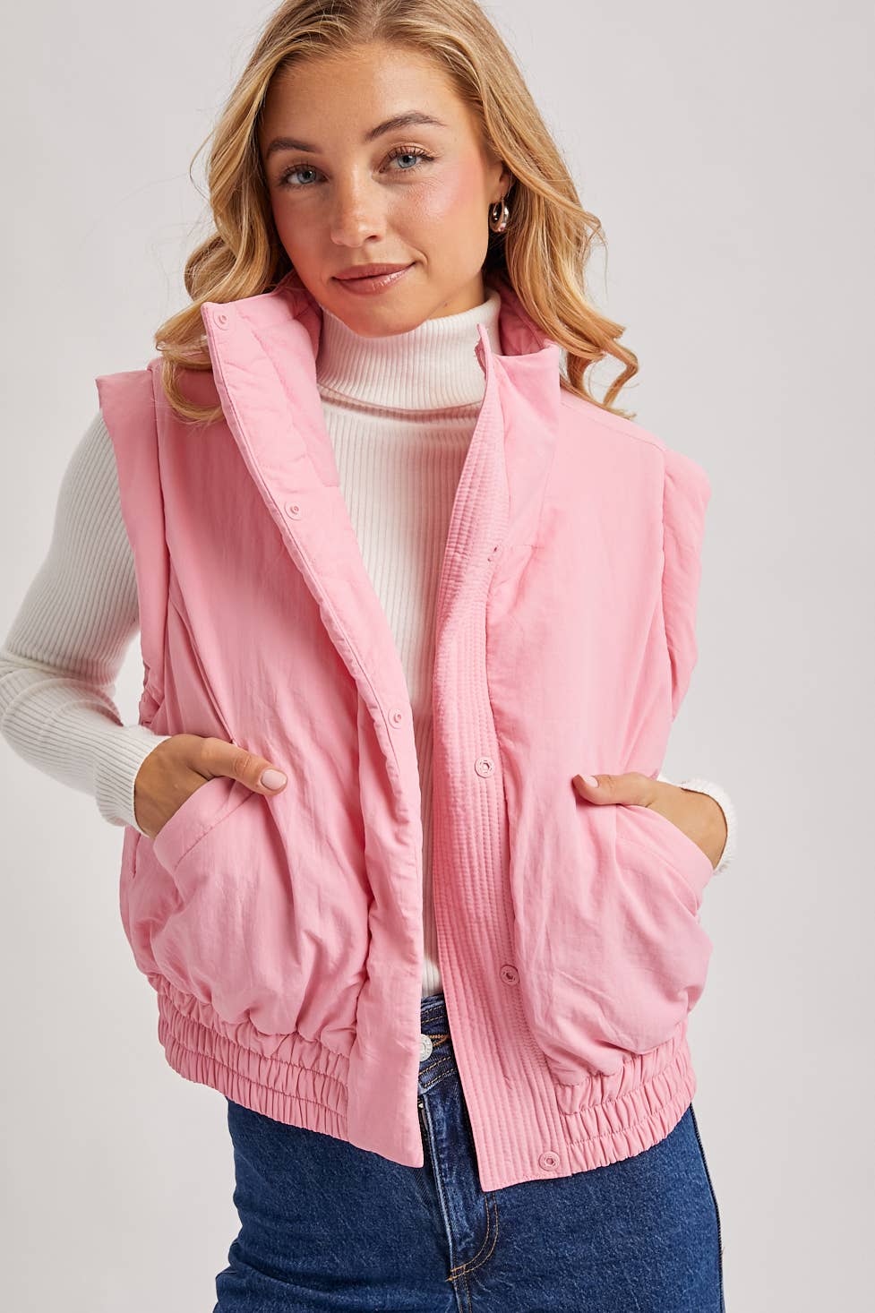 Bomber Style Puffer Vest
