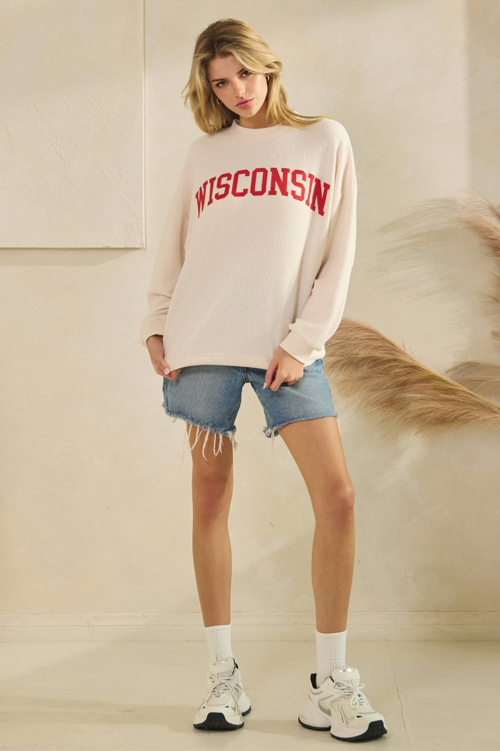 T-42123-CLOUDY KNIT WISCONSIN GRAPHIC SWEATSHIRT