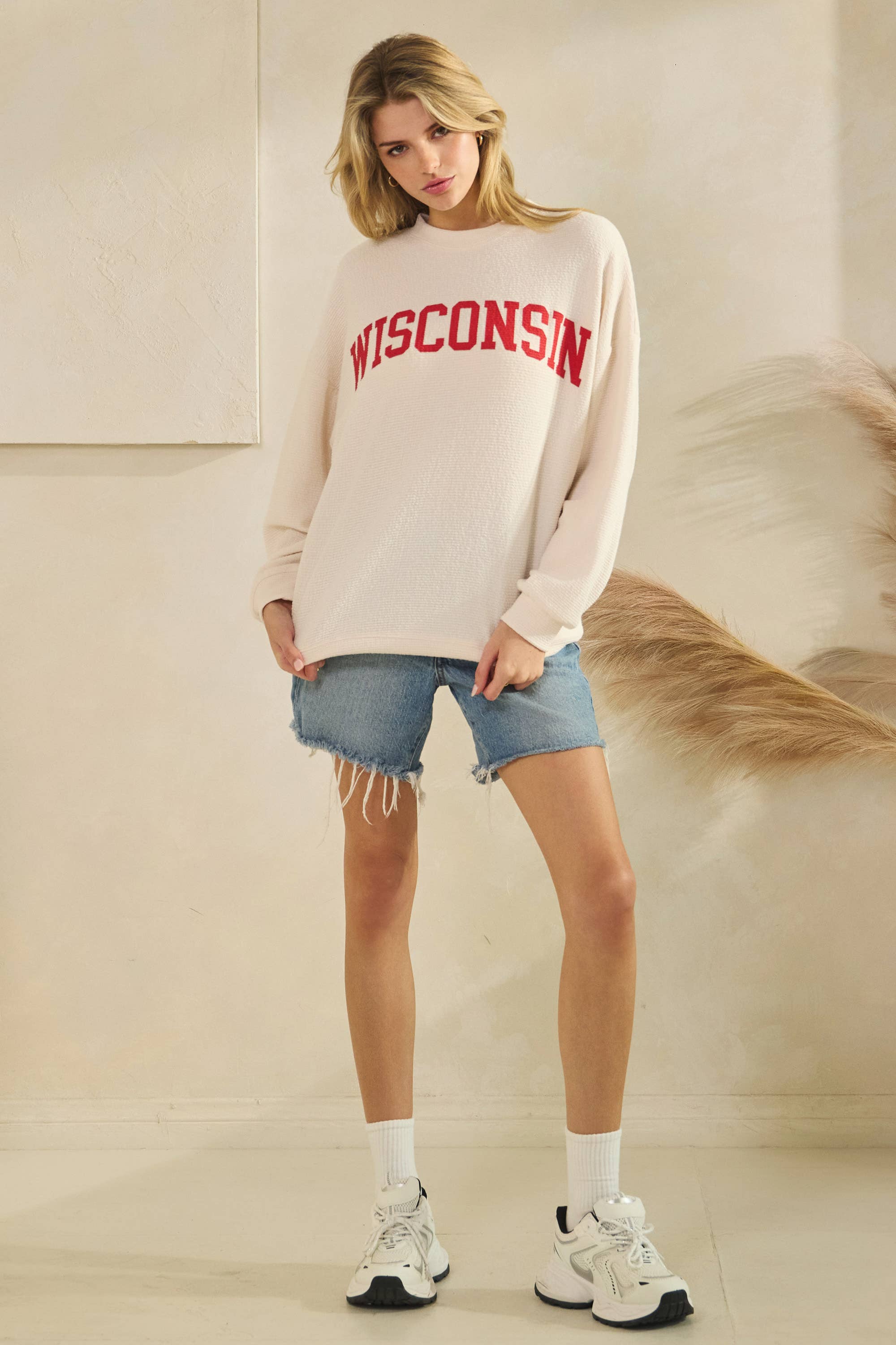 T-42123-CLOUDY KNIT WISCONSIN GRAPHIC SWEATSHIRT
