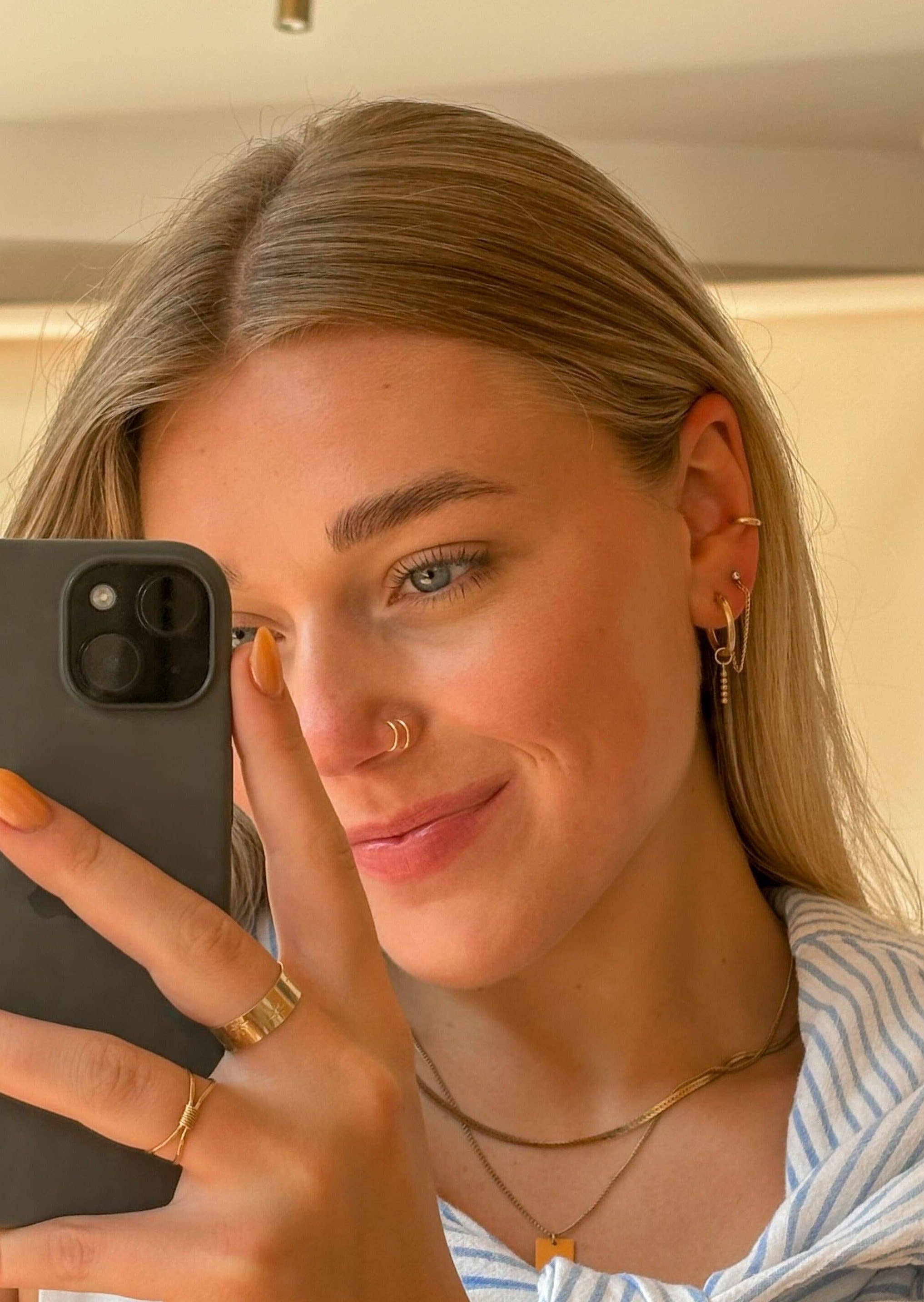 Double Up Ear Cuff | 14kt Gold Fill + Sterling Silver