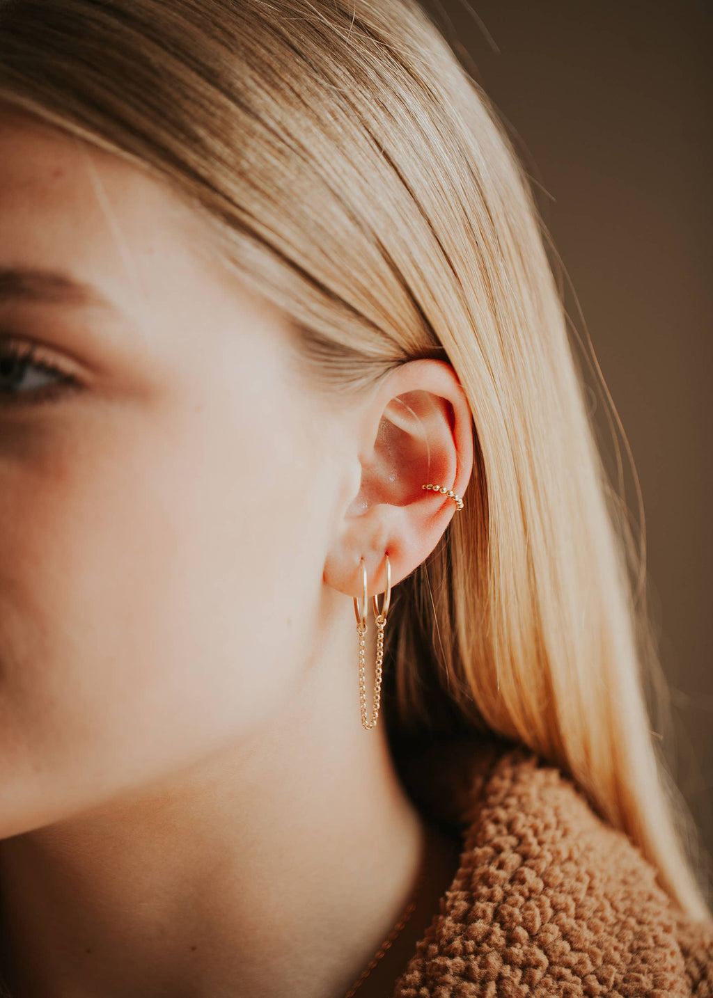 Beaded Ear Cuff | 14kt Gold Fill + Sterling Silver