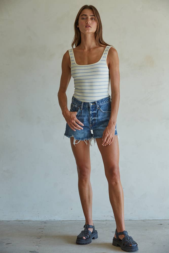 Denim Distressed Shorts
