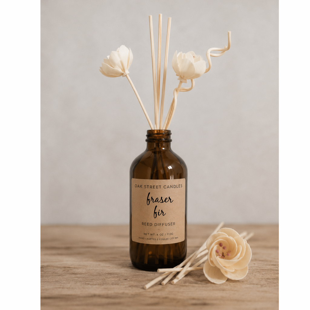 Room Reed Diffuser - Fraser Fir 4 oz. Amber Glass