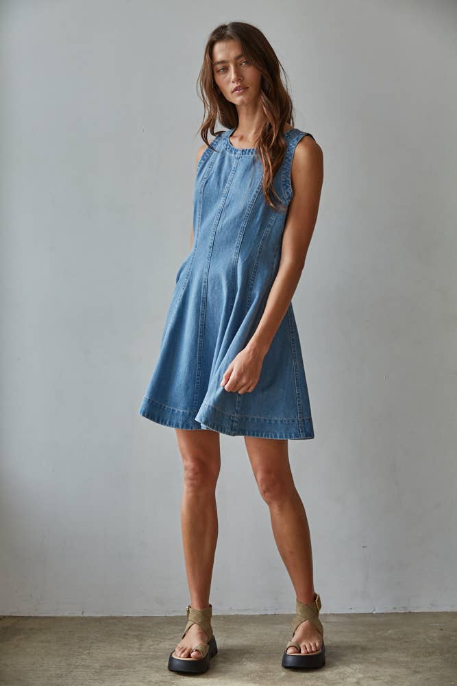Denim Sleeveless Mini Dress