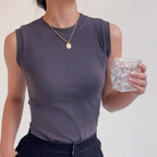 Cotton Round Neck Tank Top