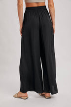 SILKY PALAZZO WIDE LEG PANTS