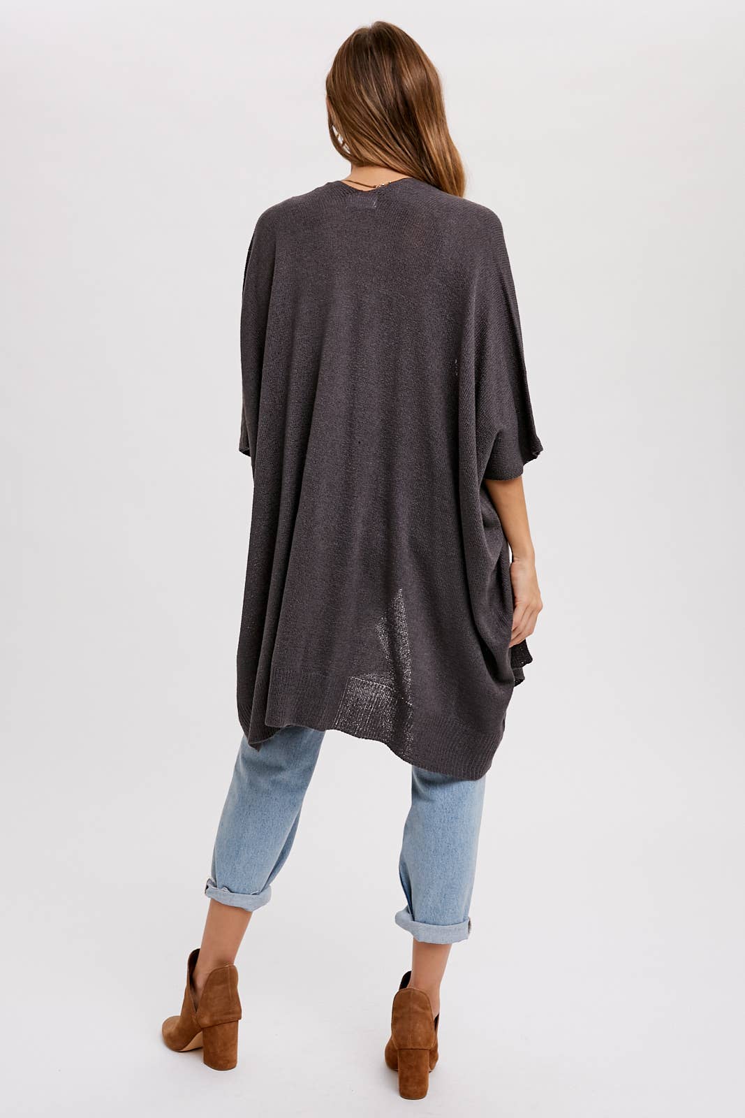 Wide Sleeve Open Front Cardigan