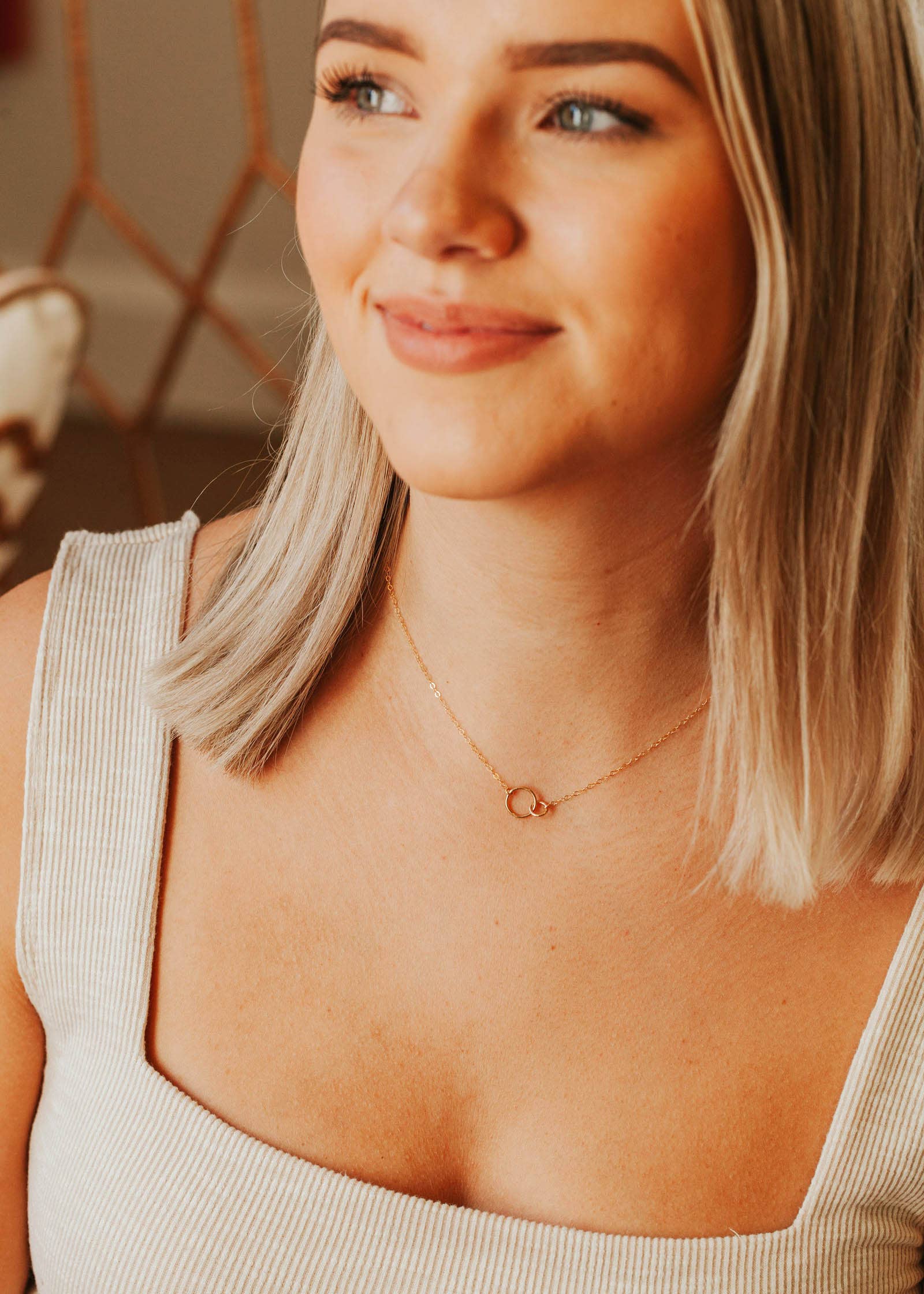 Tiny Links Necklace | 14kt Gold Fill + Sterling Silver