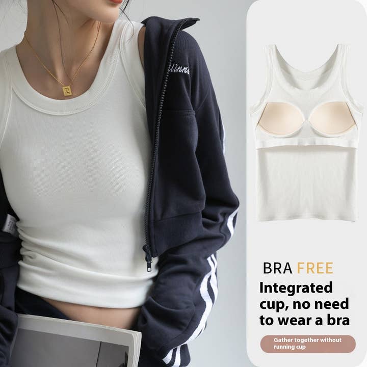 Ribbed Built-In Bra Tank