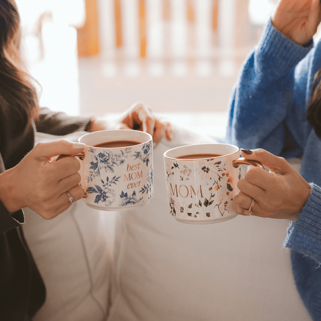 Best Mom Ever Blue Delft Coffee Mug - 14oz Fine Bone China