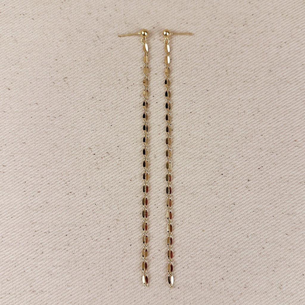 18k Gold Chain Drop Earrings