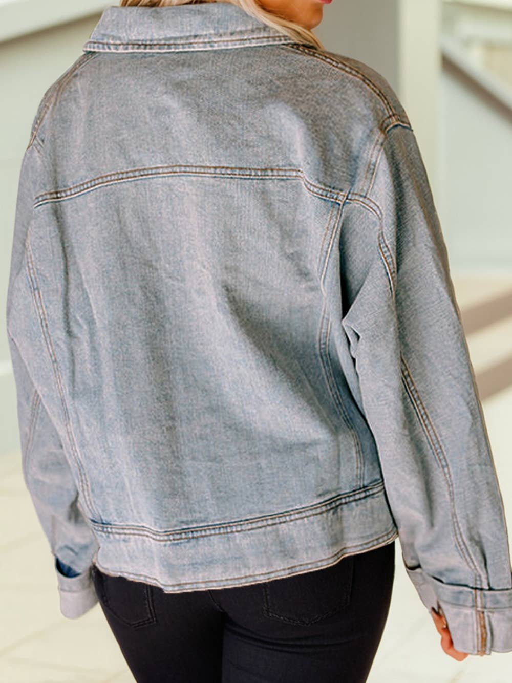 Vintage Wash Zip Denim Jacket