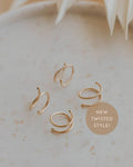 Tiny Twist Earrings | 14kt Gold Fill + Sterling Silver