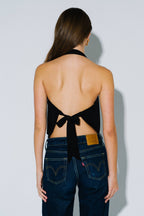 Plunging Back Tie Top