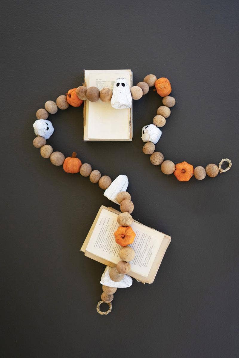 Ghost & Pumpkin Halloween Garland – 72-Inch