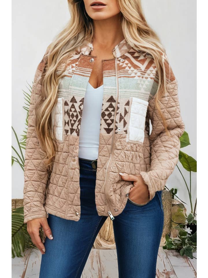 Western Aztec Quilted Patchwork Jacket