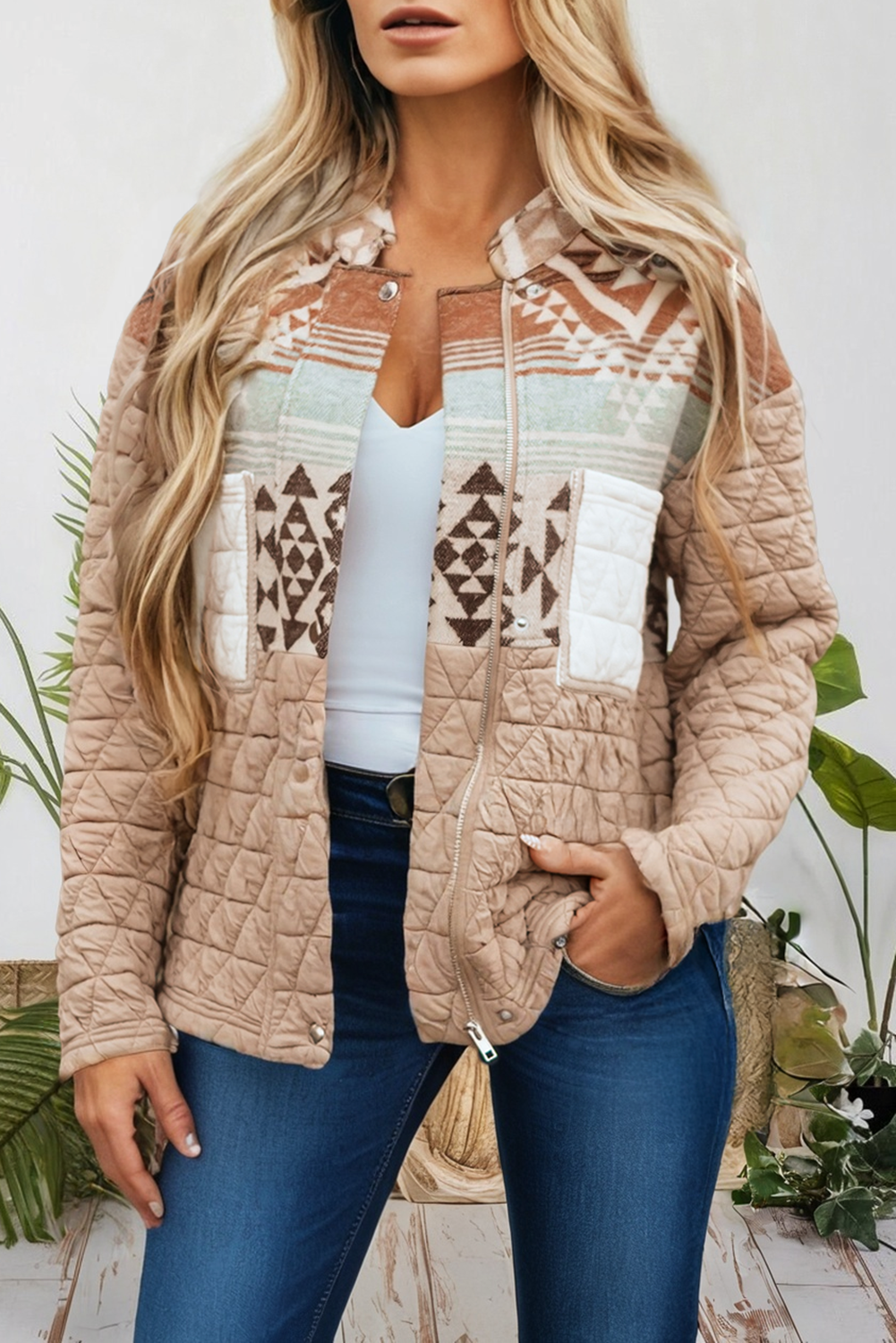 Western Aztec Quilted Patchwork Jacket