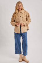 Latte Boucle` Button Jacket