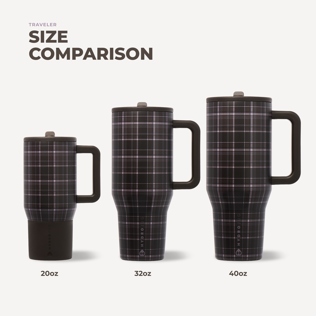 HydroJug Traveler 32 oz Tumbler – Flannel Plaid