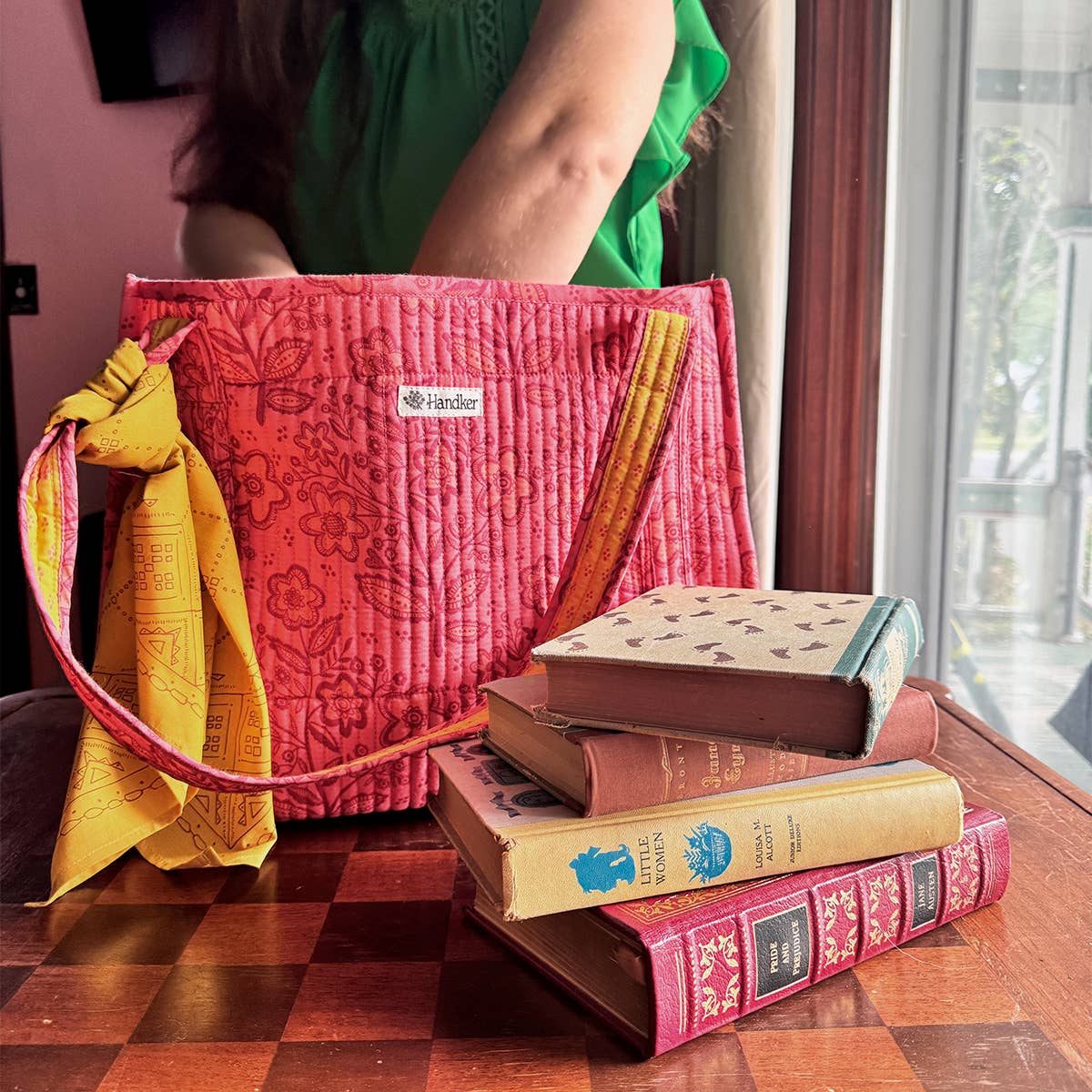 Lacey Quilted Tote – Pink Floral