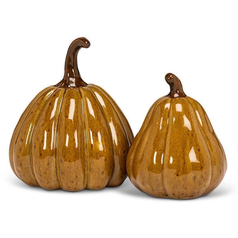 Medium Pointy Porcelain Pumpkin – Gold