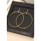 14k Gold Dipped Thin Hoop Drop Earring