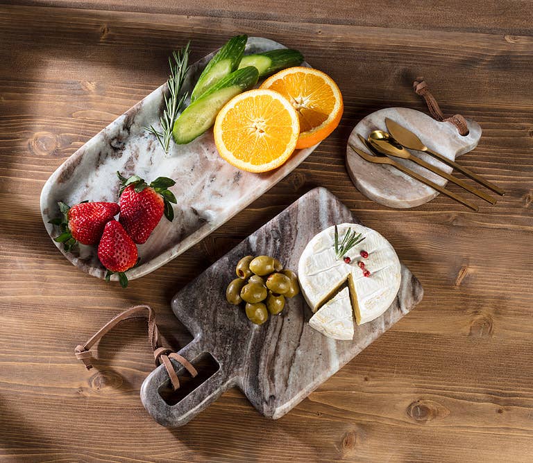 Brown Marble Oblong Serving Tray
