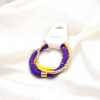 Gold Purple Game Day Stack Bracelet, School Spirit Jewelry