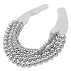 Bold Multi-Strand Beaded Statement Necklace (Gold & Silver)