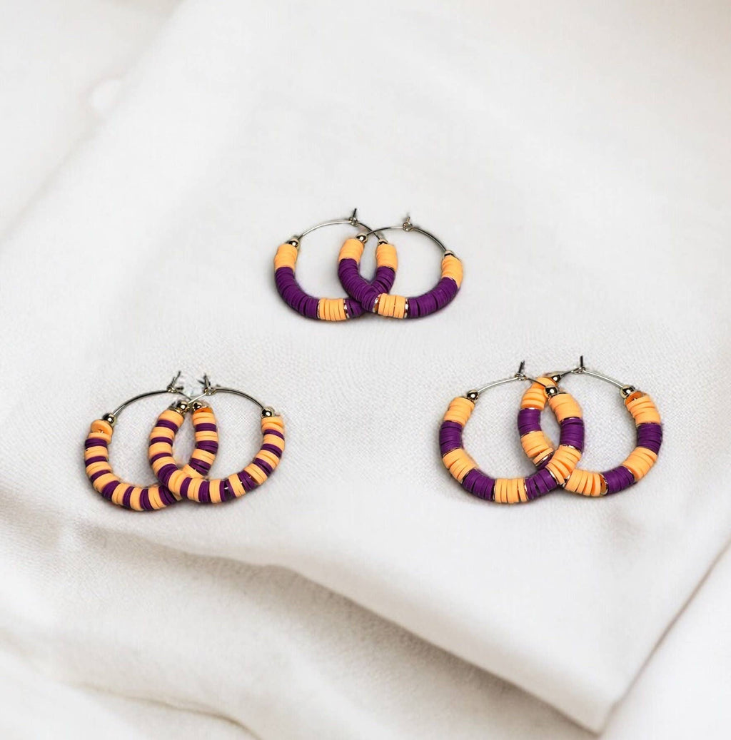 Purple and Gold Game Day Earrings