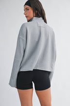 Ribbed Half Zip Cropped Pullover