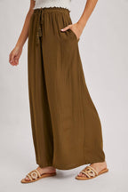 SILKY PALAZZO WIDE LEG PANTS