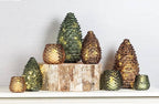 Medium Amber Glass Pinecone Tealight Holder