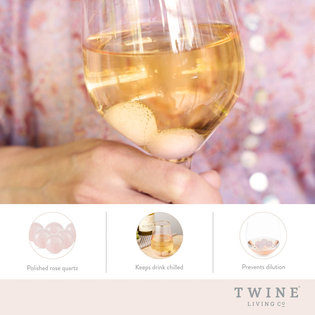 Rose Quartz Wine Chilling Stones – Set of 6
