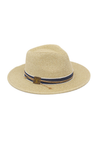Upcycled Band Straw Panama Hat - Luxe Summer Fedora
