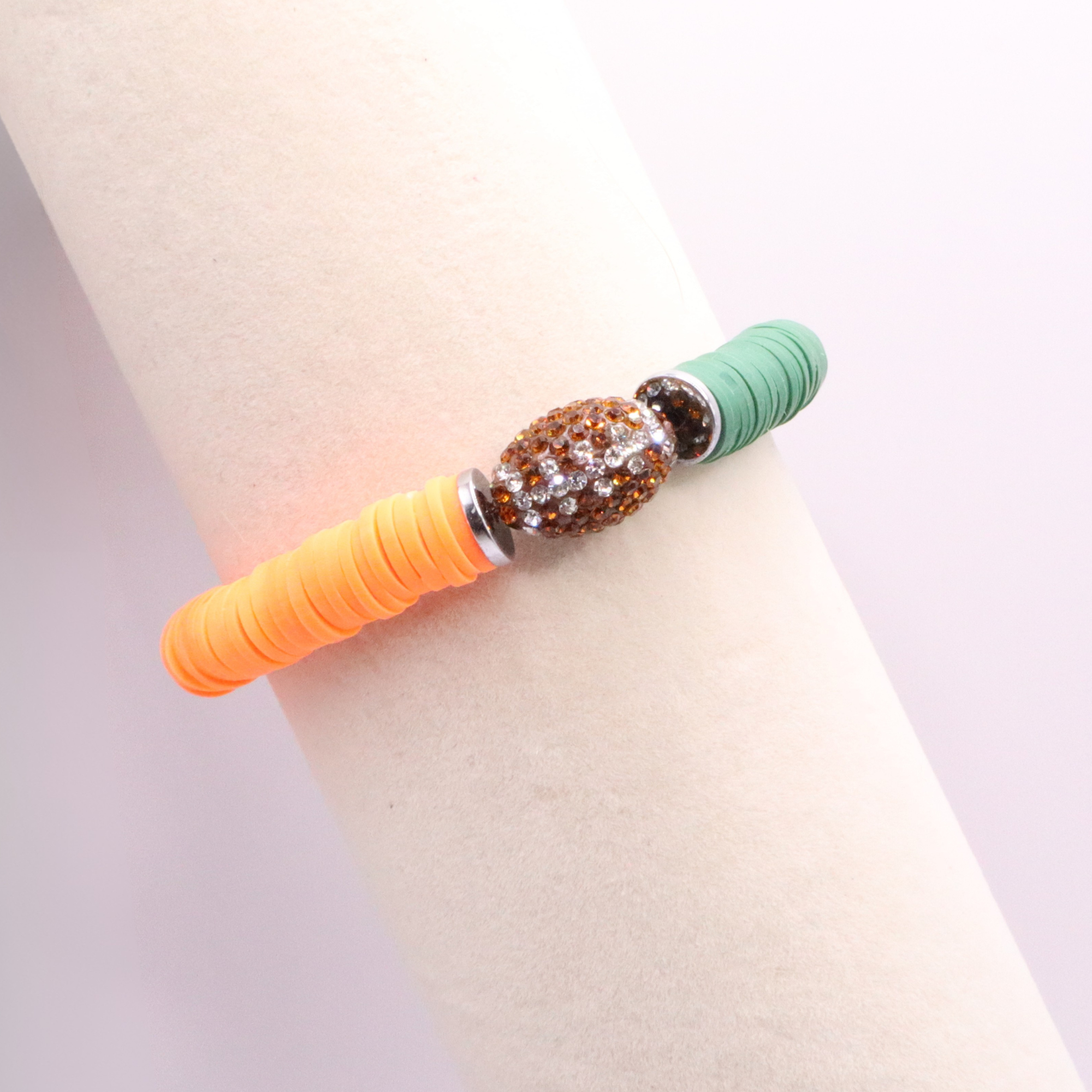 Orange and Green Game Day Football Bracelet