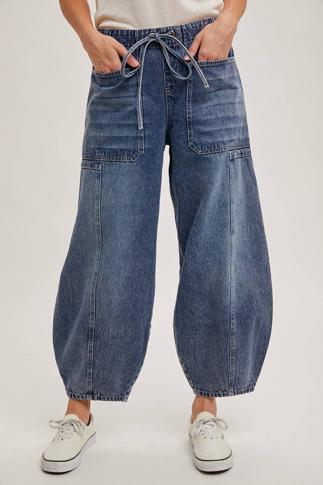 DRAWSTRINGS BARREL JEANS