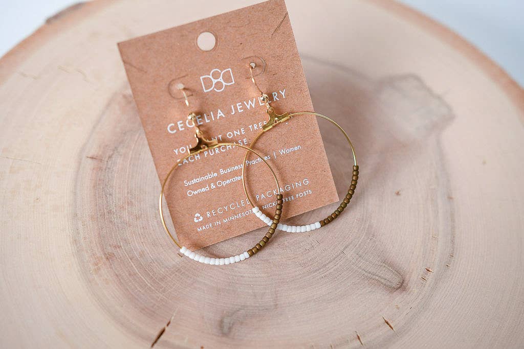 Seed Bead Hoop Earrings