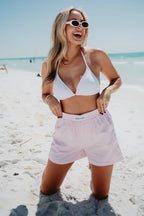 Light Pink Gingham Boxers Shorts