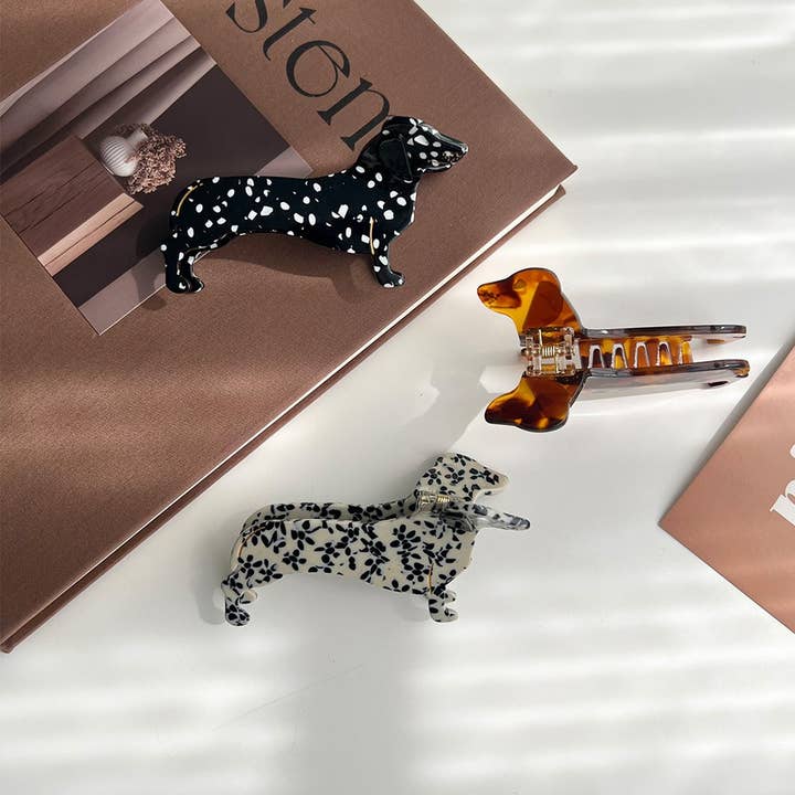 Dachshund Dog Acetate Hair Claw Clip - Cute Dog Hair Accessory