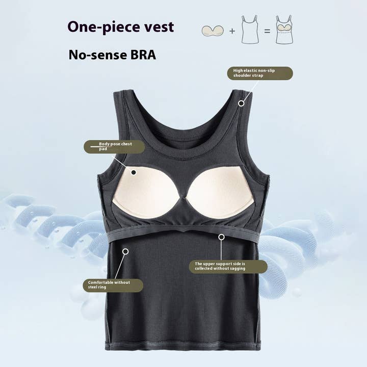 Ribbed Built-In Bra Tank