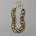 Multi- Strand Brass Chain Necklace